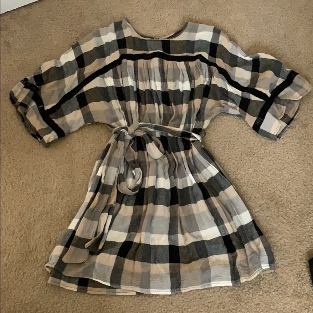 Anthropologie Maeve Plaid Kimono Dress - Picture 2 of 5